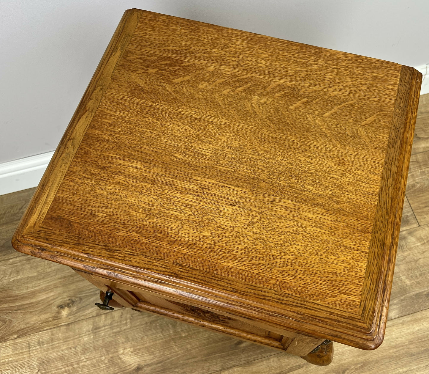 Pair of Bedside Tables Vintage French Louis Oak Nightstands Cabinets LOT 6308