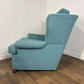 Contemporary Teal Wing Back Armchair