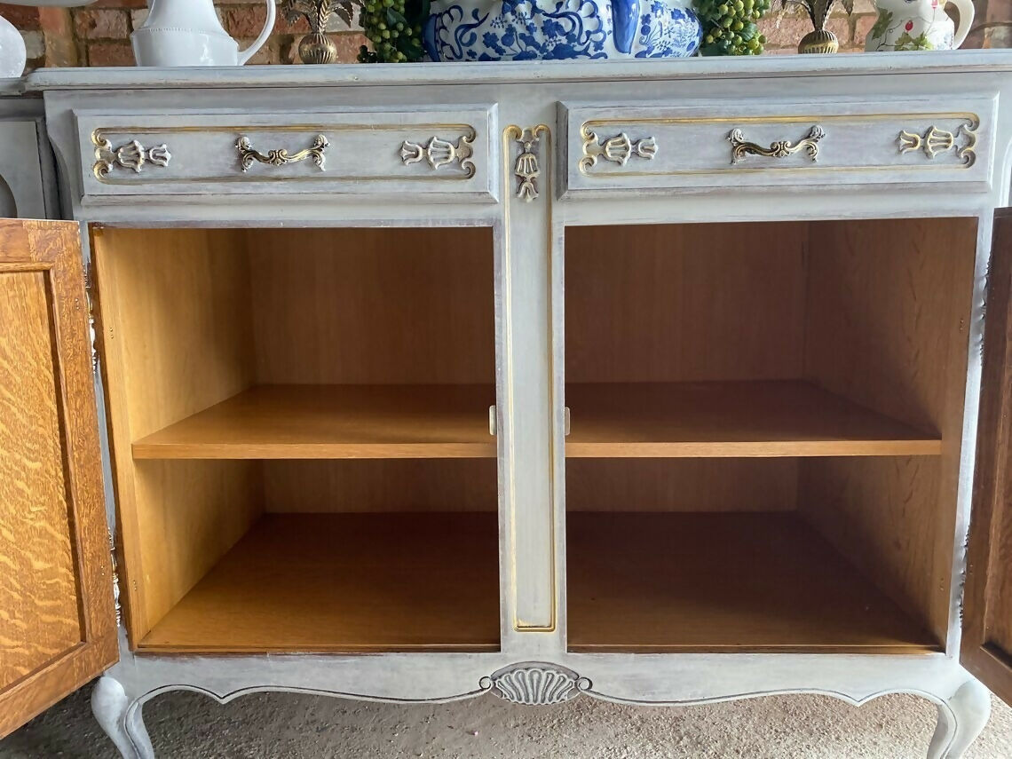 French Grey Vintage Louis XVI Sideboard