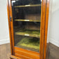 Edwardian Walnut Sheet Music Cabinet with Glass Door & Velvet-Lined Shelves