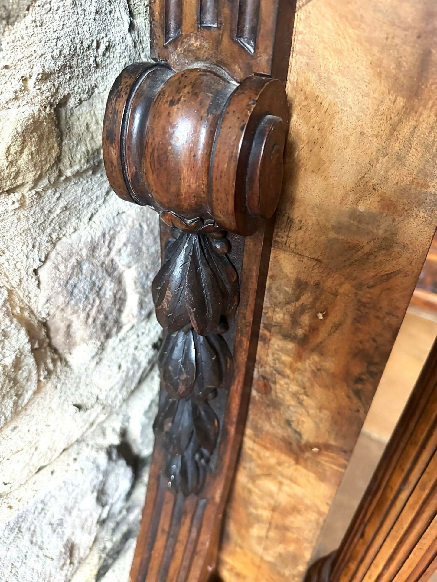 A Good Large Victorian Carved and Figured Walnut Overmantel Mirror