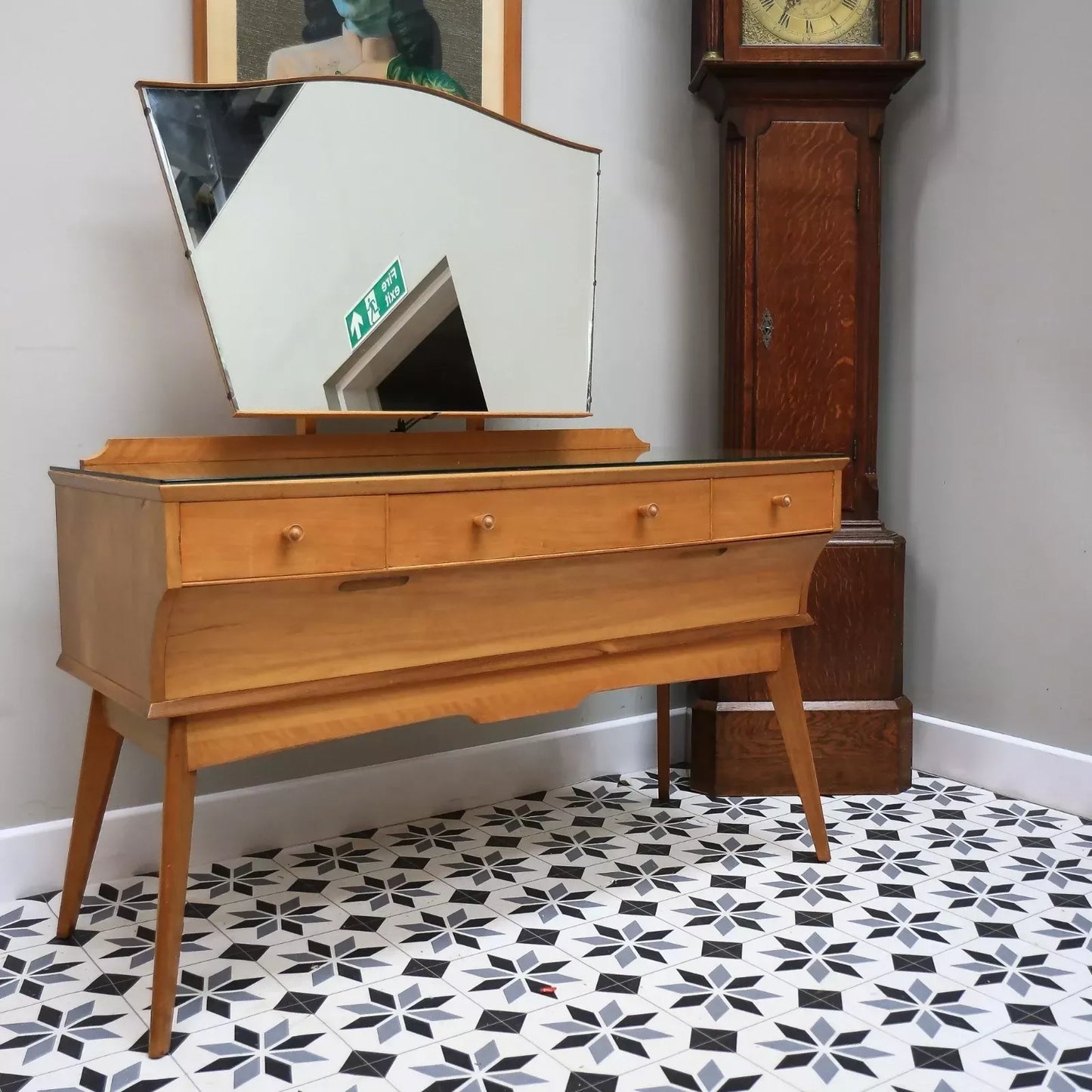 Alfred Cox Mid Century Dressing Table in Walnut 1960s with Single Mirror