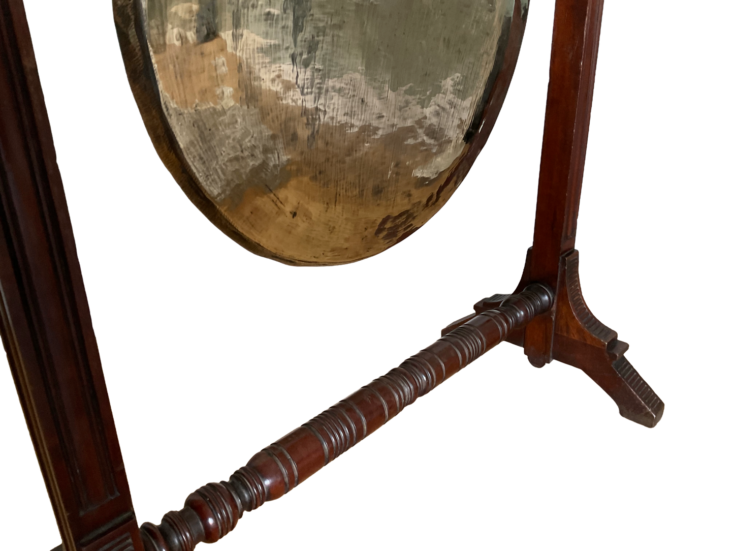 Walnut-Framed Dinner Gong with Brass Gong