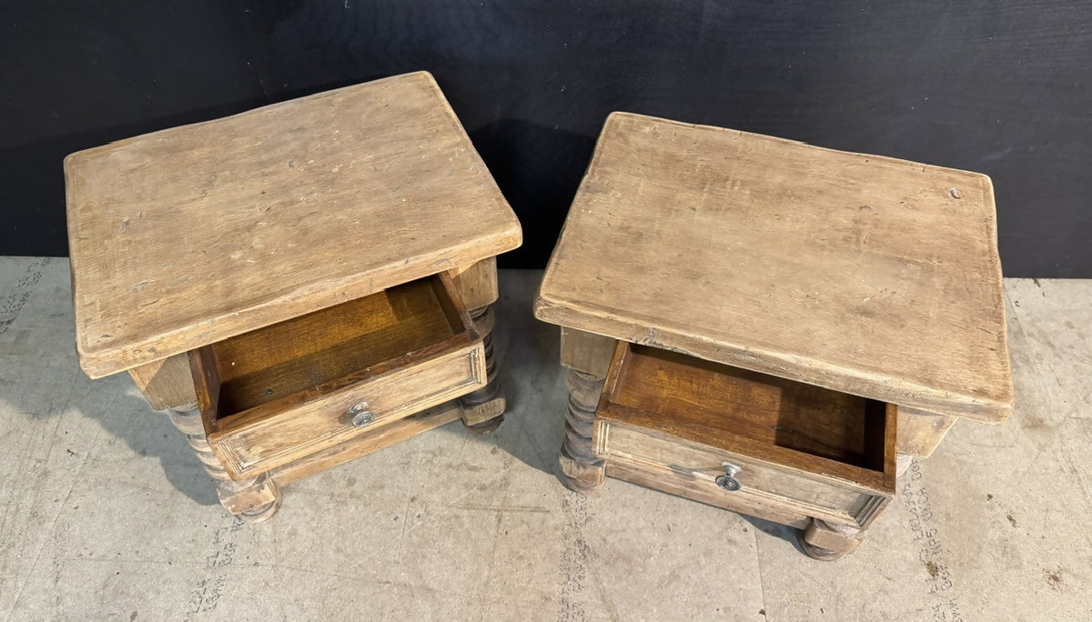 Quality Pair Oak Lamp Tables