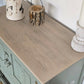 Upcycled Vintage Jaycee Linenfold Oak Sideboard, Cabinet in Sage Green