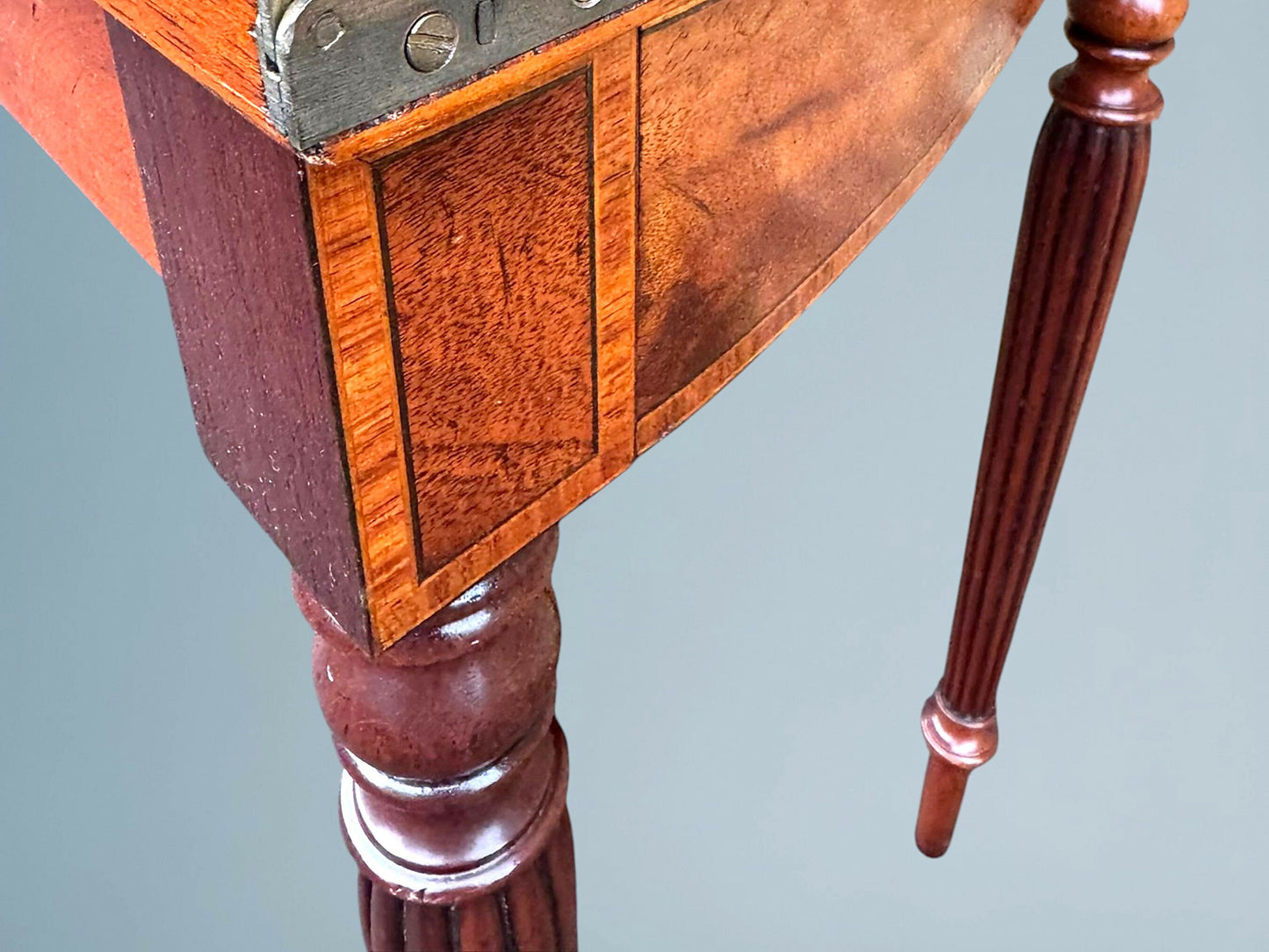 A Mahogany Serpentine Fronted Turn Over Top Tea Table