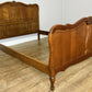 Bed Vintage French Louis XVI Double Bed Frame Oak Carved Headboard LOT 6408