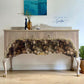 Elegant Upcycled Sideboard •Chateau Wash •Gold moulds •Floral Foil