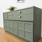 Vintage sage green Nathan sideboard, TV Stand, media centre, retro, console table, drinks cabinet, cocktail, drawer, cupboard Mid century