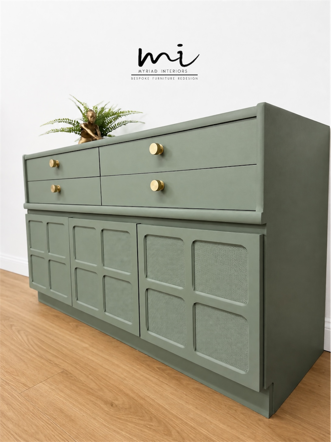 Vintage sage green Nathan sideboard, TV Stand, media centre, retro, console table, drinks cabinet, cocktail, drawer, cupboard Mid century