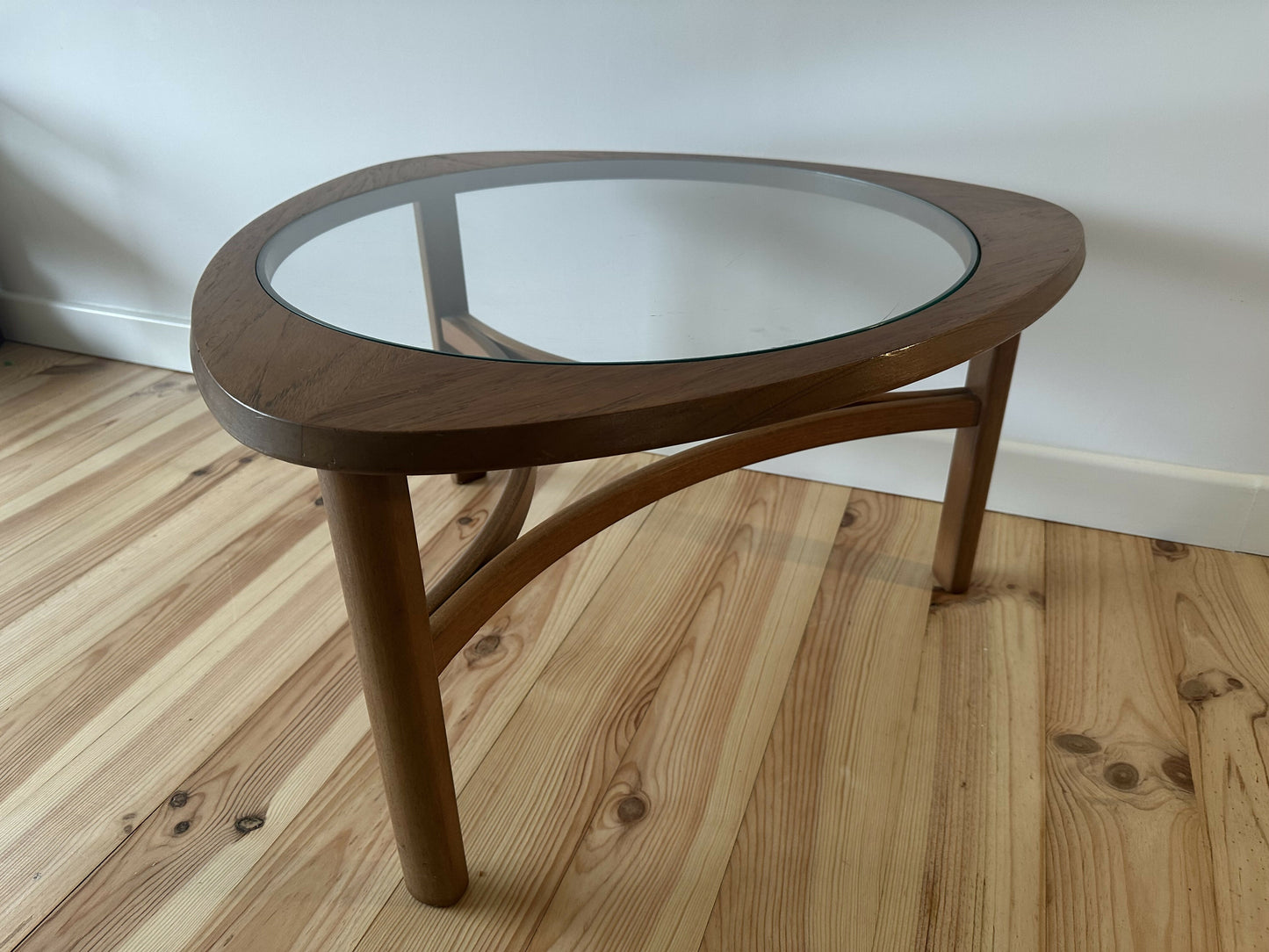 Mid Century Teak Astro Coffee Table Vintage Teak and Glass Table