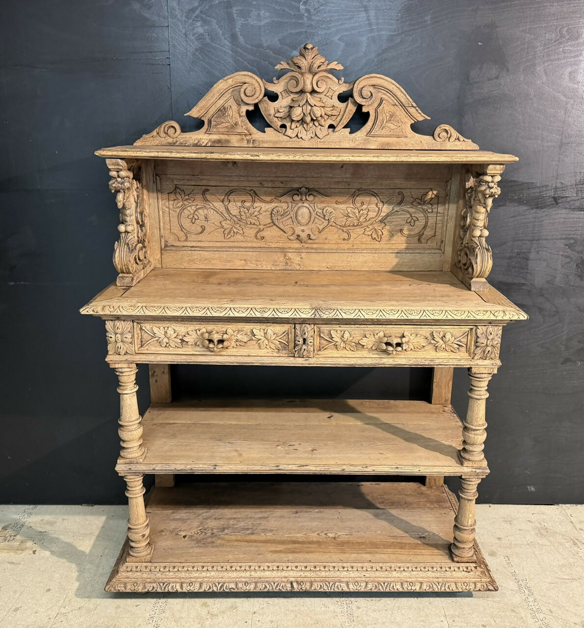 French 19th Century Carved Oak Buffet