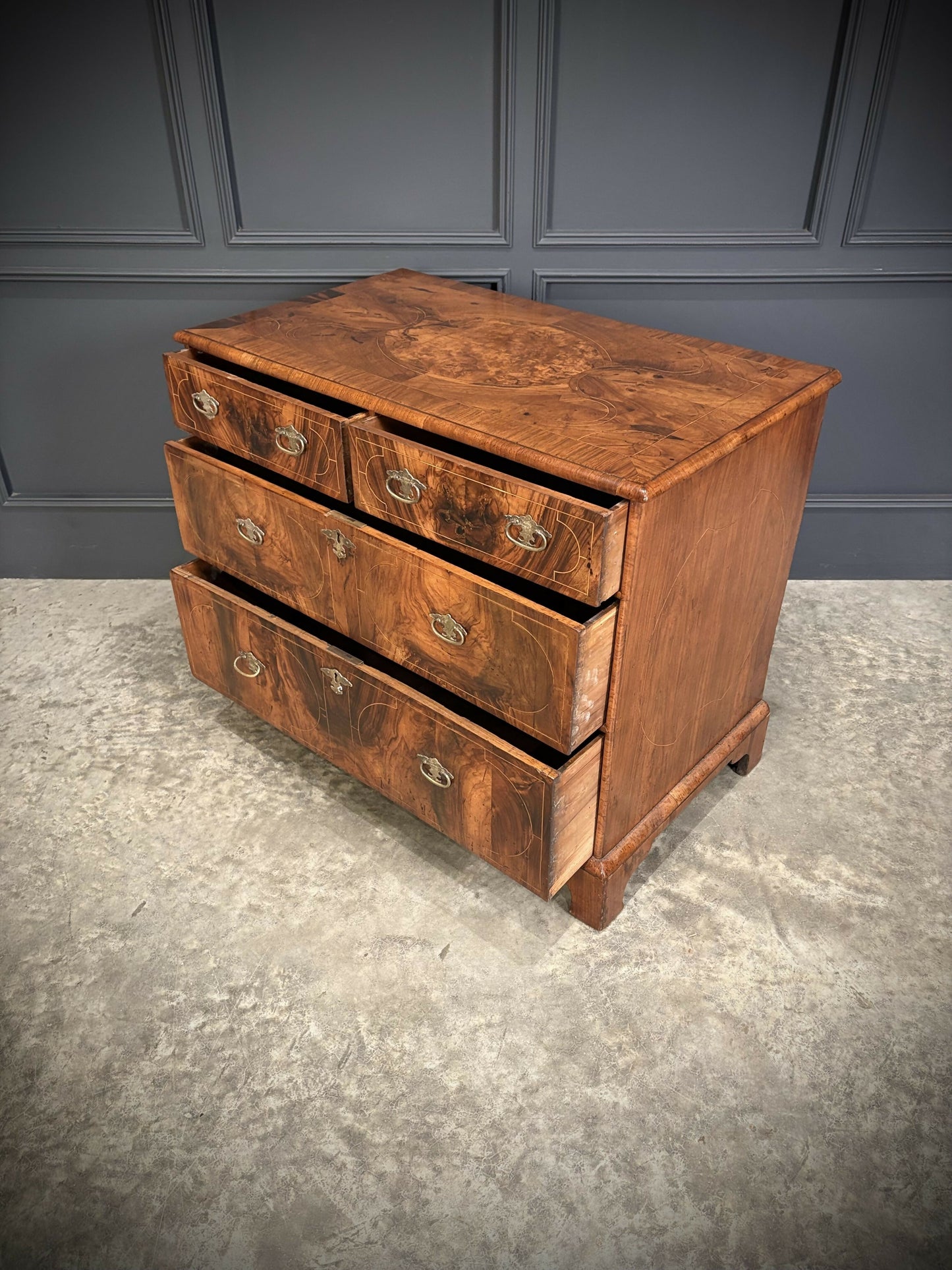 William & Mary Inlaid Walnut Chest Of Drawers