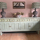 Sage Green Upcycled Sideboard, Gold Accents, Sustainable Decor