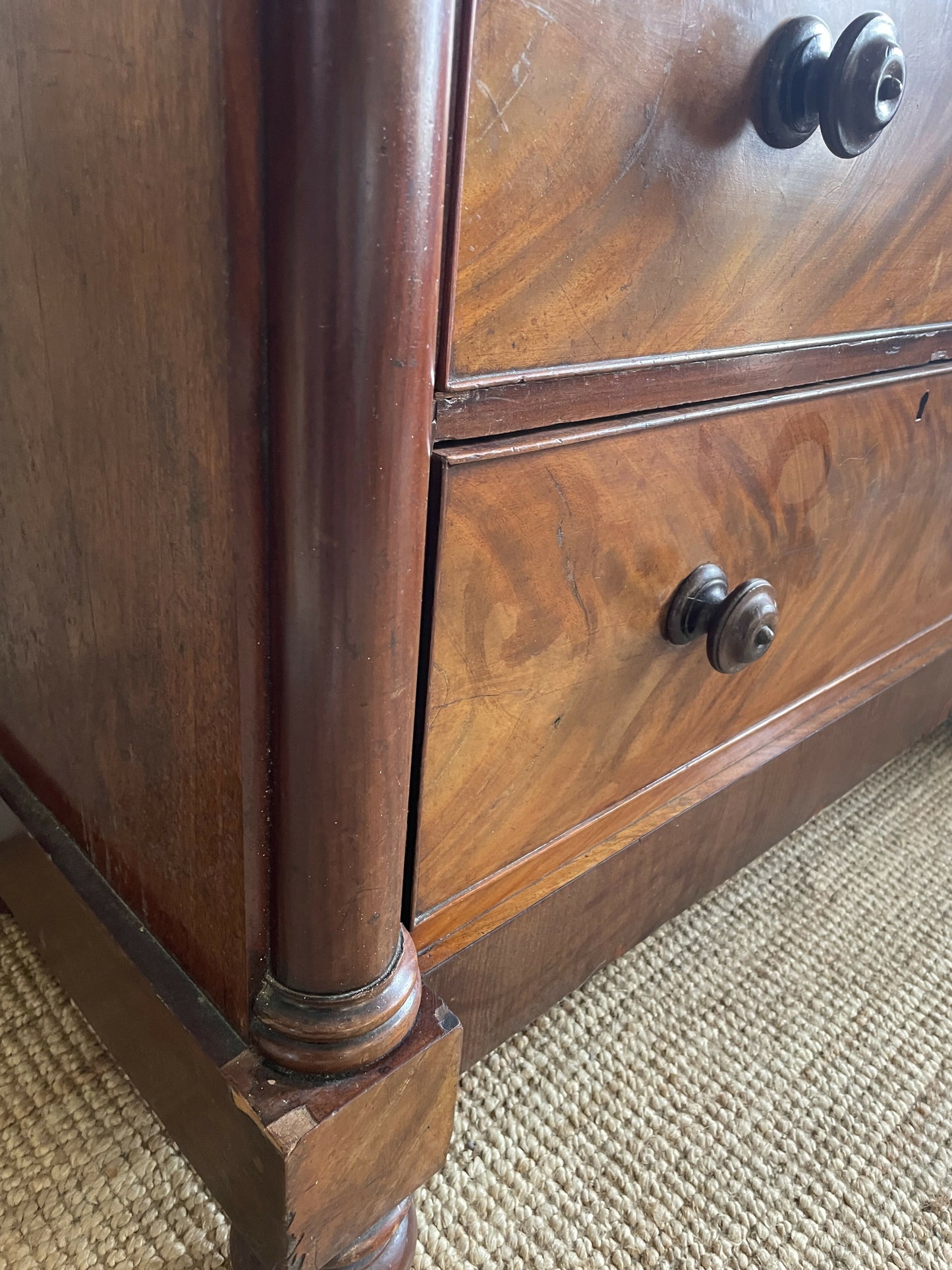 Vintage Tallboy Mahogany Scotch Chest Of Drawers