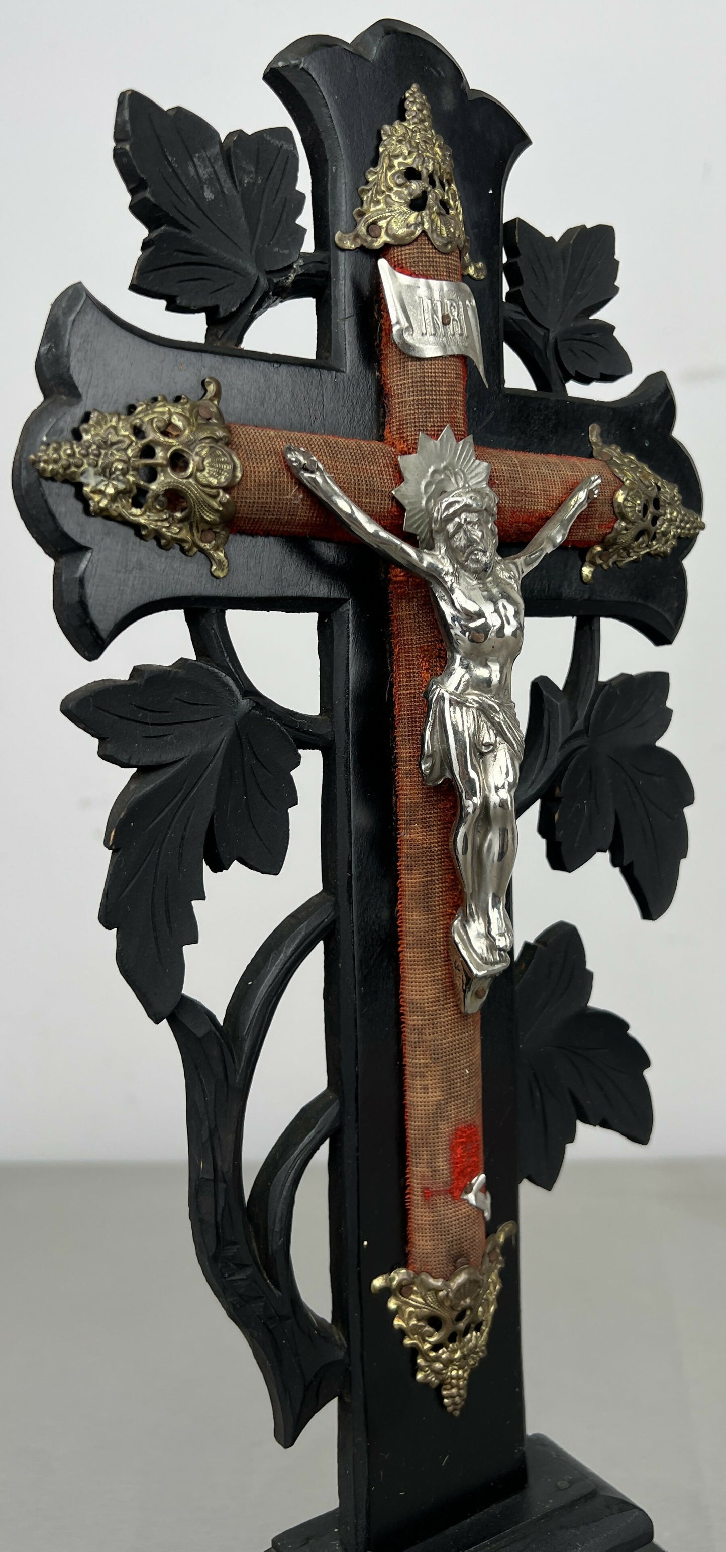 Crucifix Antique French Style Religious Ornate Cross Freestanding LOT 6440