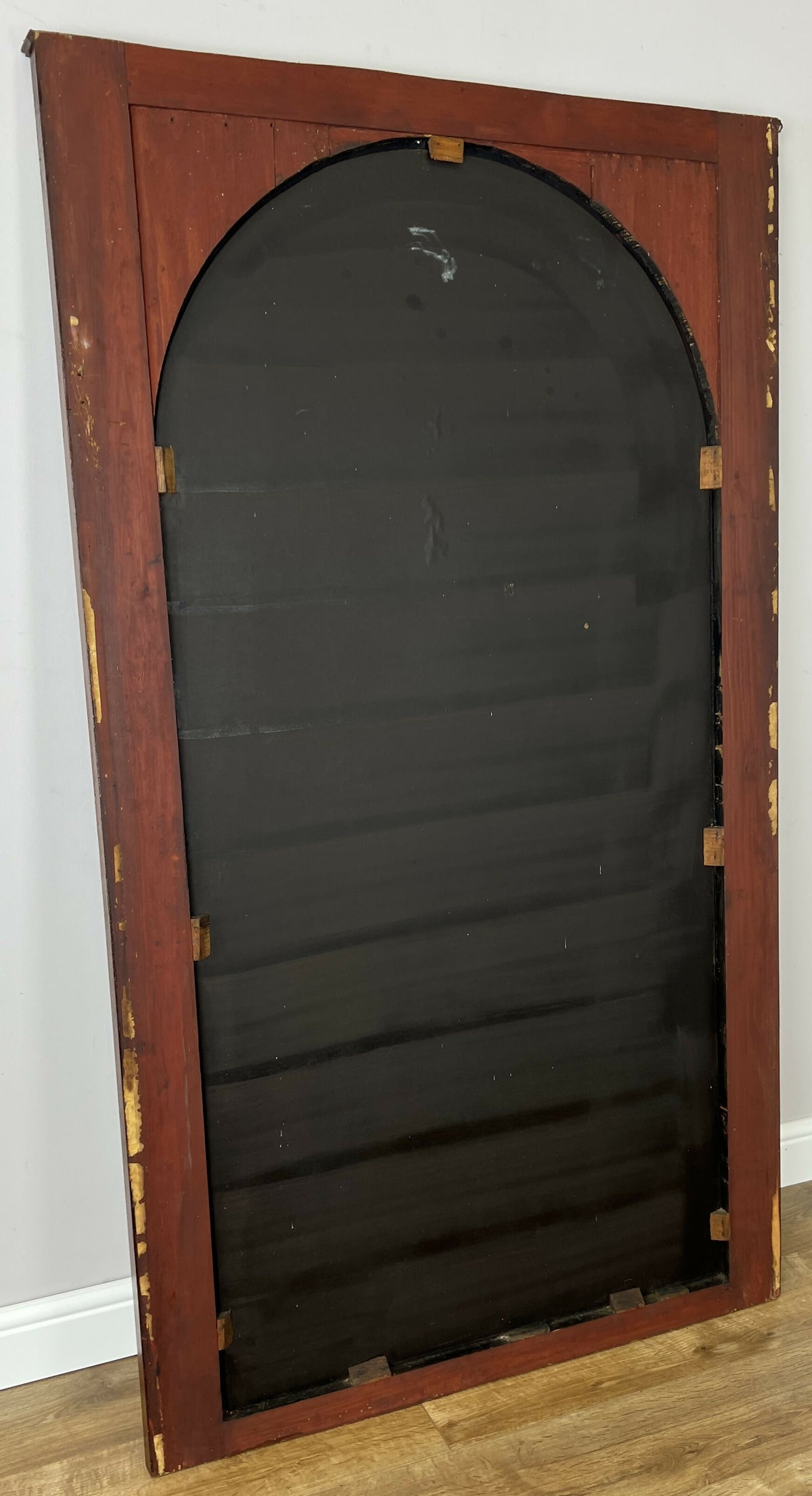 Mirror Antique French Style Oak Arched Carved Large Wall Mirror LOT 6530