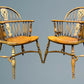 A Good Quality Pair of Ash Low Back Windsor Armchairs