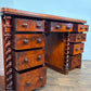 Victorian Scottish Flame Mahogany Pedestal Desk