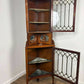 Edwardian Mahogany Inlaid Glass Fronted Corner Cabinet