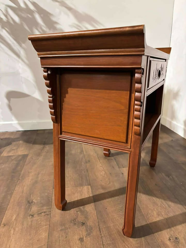 Oriental Style Side Table with Single Drawer