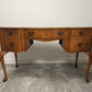 Vintage Cameo by Sklan Burr Walnut Writing Desk / Dressing Table with Leather Inlay & Cabriole Legs