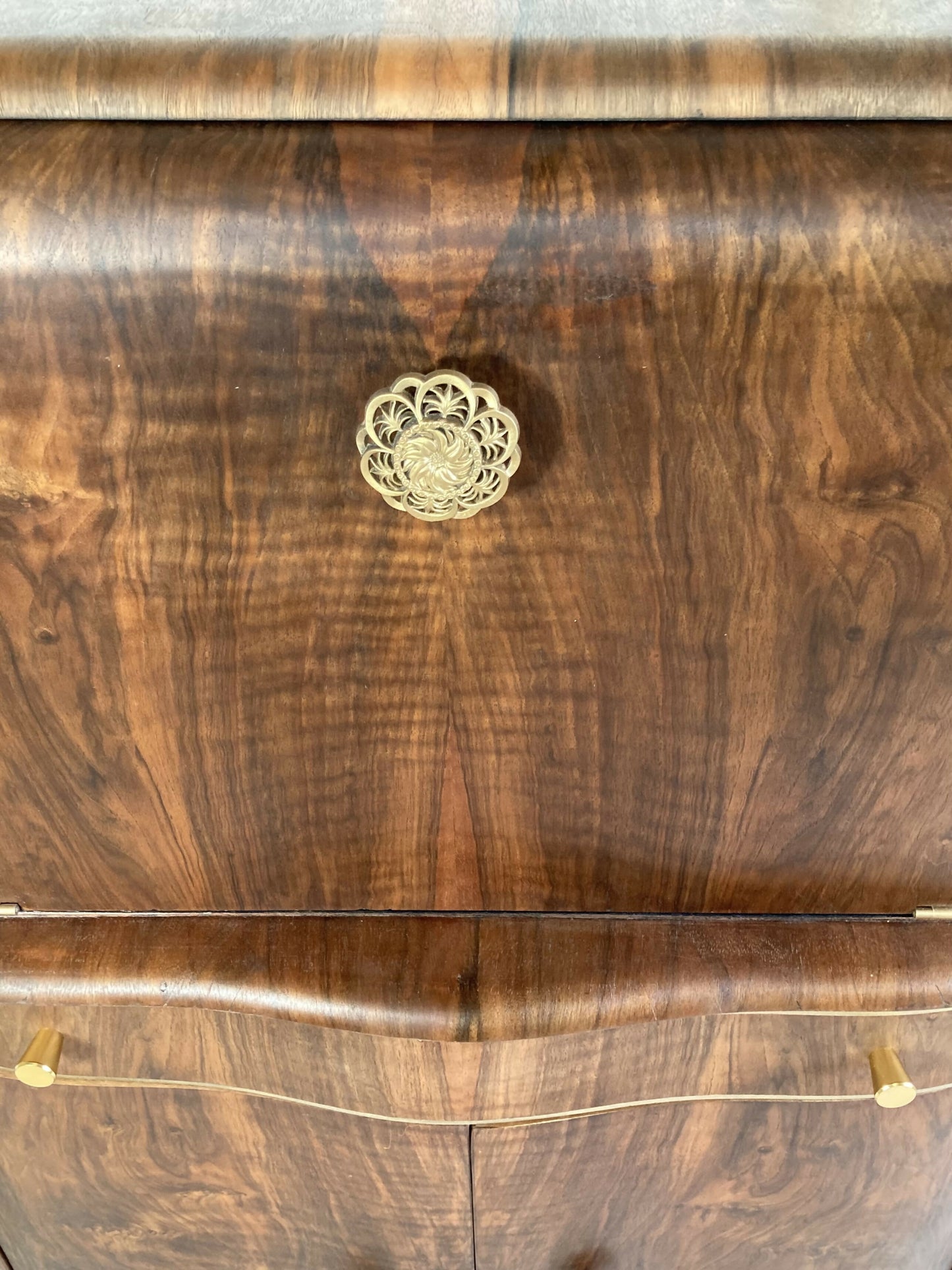 walnut Art Deco Cocktail Cabinet