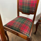 Set Of Six Antique Tartan Upholstered Dining Chairs