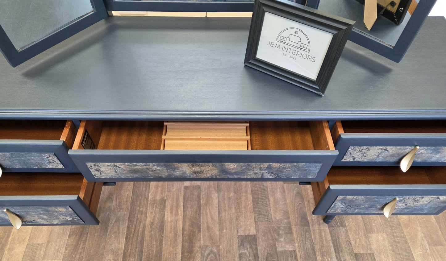 MEREDEW Triple Mirrored Dressing Table/Desk