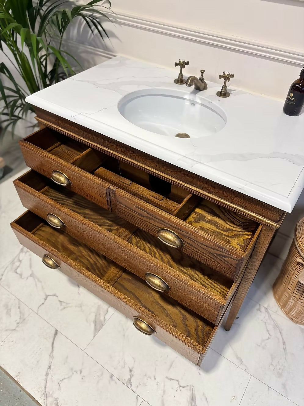 Width 106cm - Vintage Vanity Unit With Tap - Available