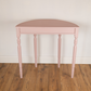 Blush Pink Demi Lune Console Table | Vintage Upcycled Half Moon Hallway Table