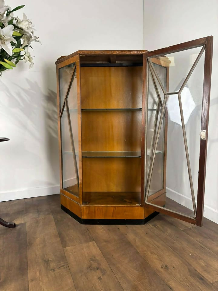 Art Deco Oak 1930s Display Cabinet