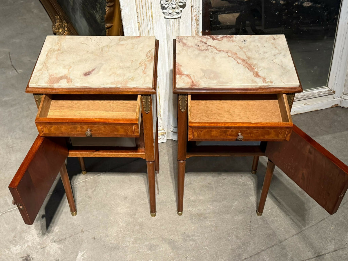 Lovely Pair French Bedside Cabinets