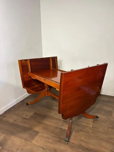 Reproduction Yew Regency Style Extending Dining Table