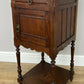 Bedside Table Antique French Style Marble Top Oak Cabinet Nightstand LOT 6246