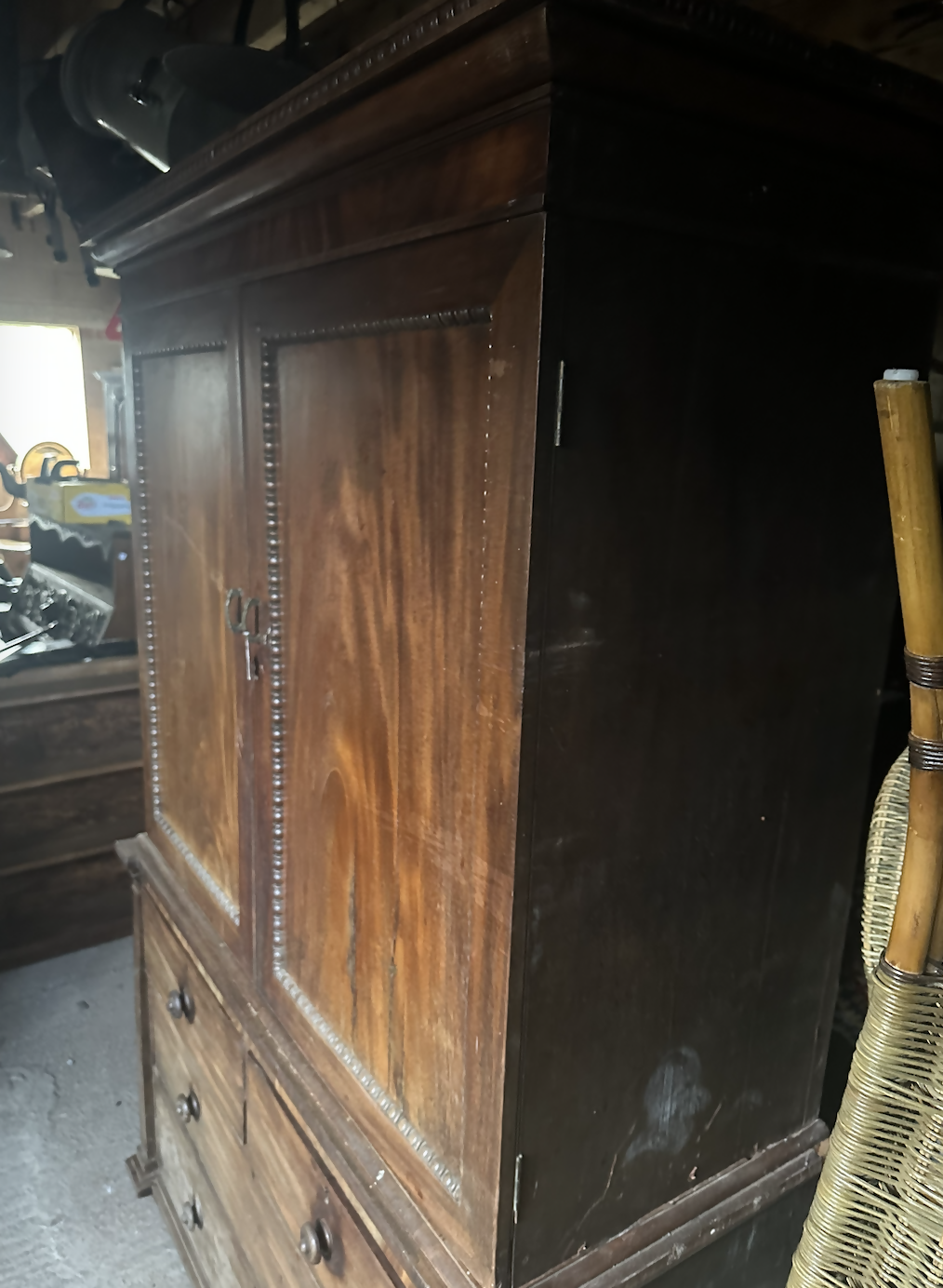 Large Gothic Linen Cabinet Cupboard