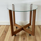 Mid Century Vintage Glass Side Coffee Table Minimalist