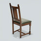6 Oak Dining Chairs Old Charm Green Leather Seats Tudor Brown FREE UK Delivery