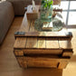 Vintage Military Chest Coffee Table – Army Storage Trunk Table Reclaimed Pine Rustic Coffee Table with Wheels Farmhouse Industrial Furniture