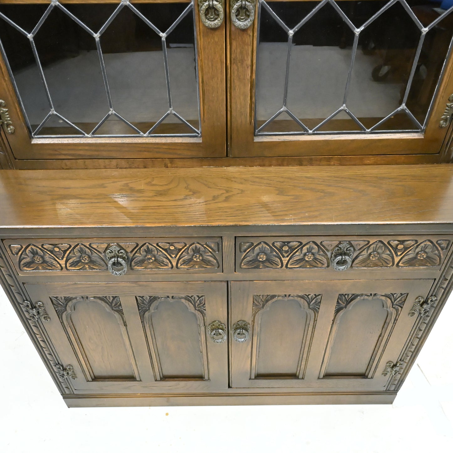 Old Charm Wall Unit Bookcase Display Cupboard Drawers Light Oak FREE UK Delivery. SBR10907/0509E