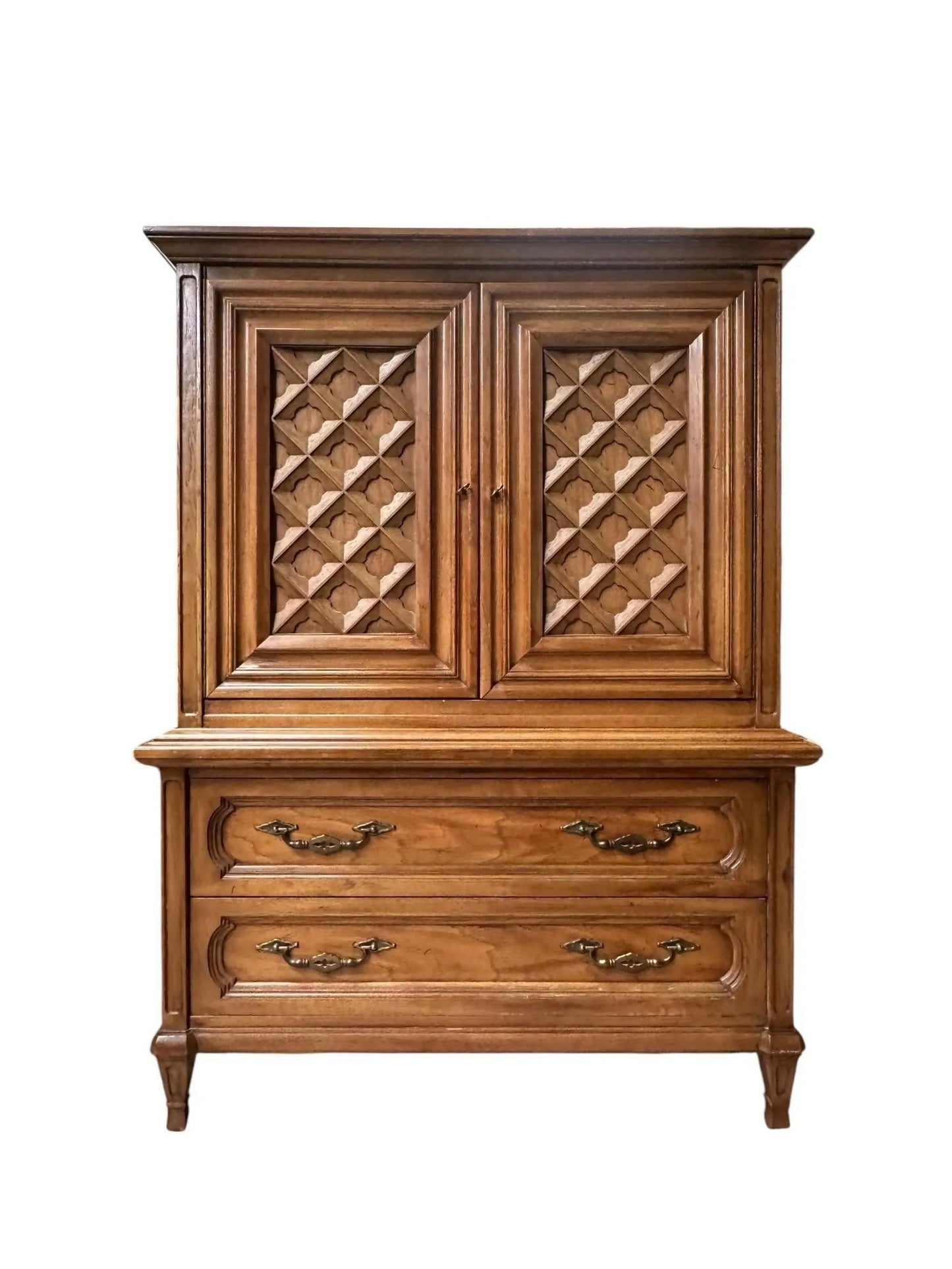 Vintage mid century Maple linen cupboard drawers by Thomasville