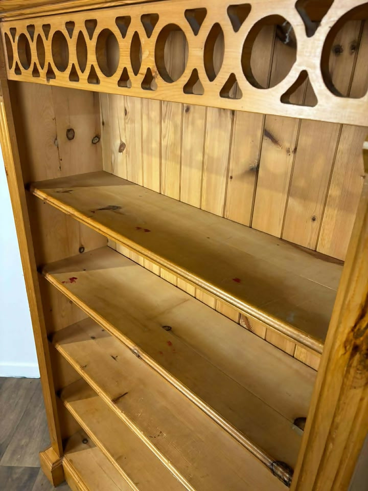 Contemporary Style Large Pine Open Bookcase