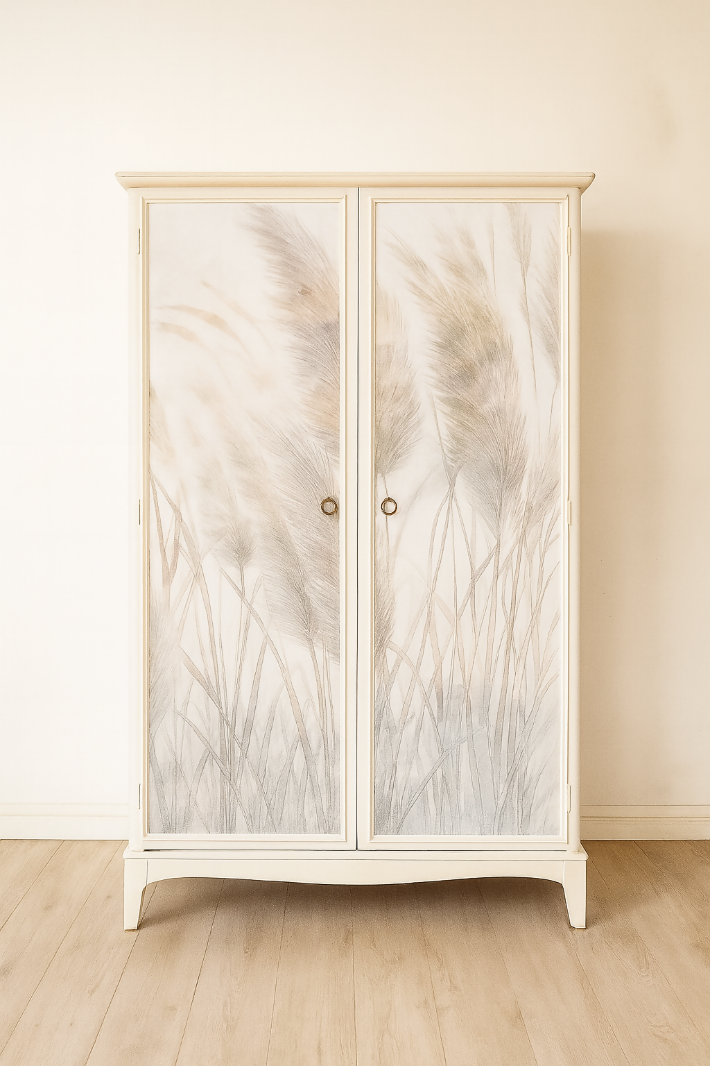 Mid-century Retro Vintage Stag Wardrobe Upcycled Armoire Pained Statement Bedroom Furniture. Commissions Available.