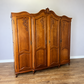 Wardrobe Vintage French Louis XVI Style Oak Four Door Carved Armoire LOT 6491