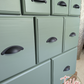 Professionally Upcycled 9-Drawer Captain's Chest – Sage Green & Dark Wood