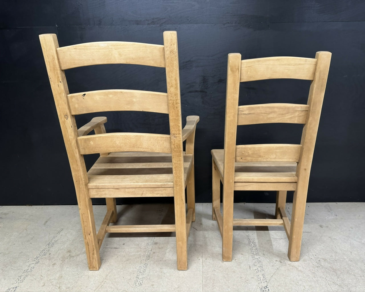 Set 6 Bleached Oak Farmhouse Dining Chairs