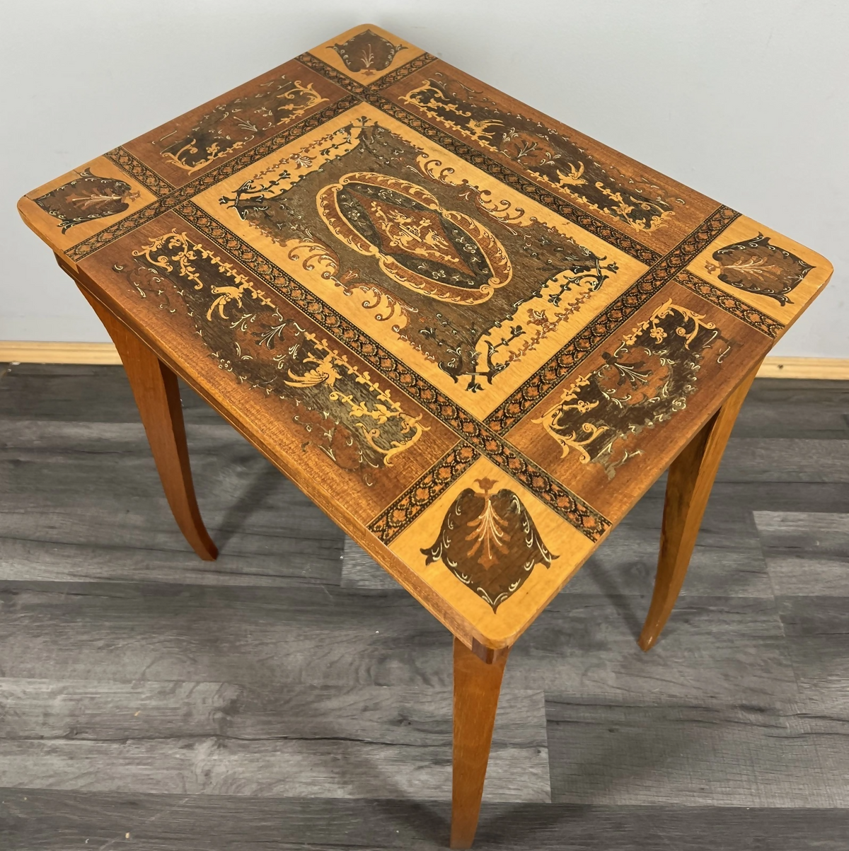 Jewellery Table Vintage French Marquetry Inlaid Music Box Cabinet LOT 24259