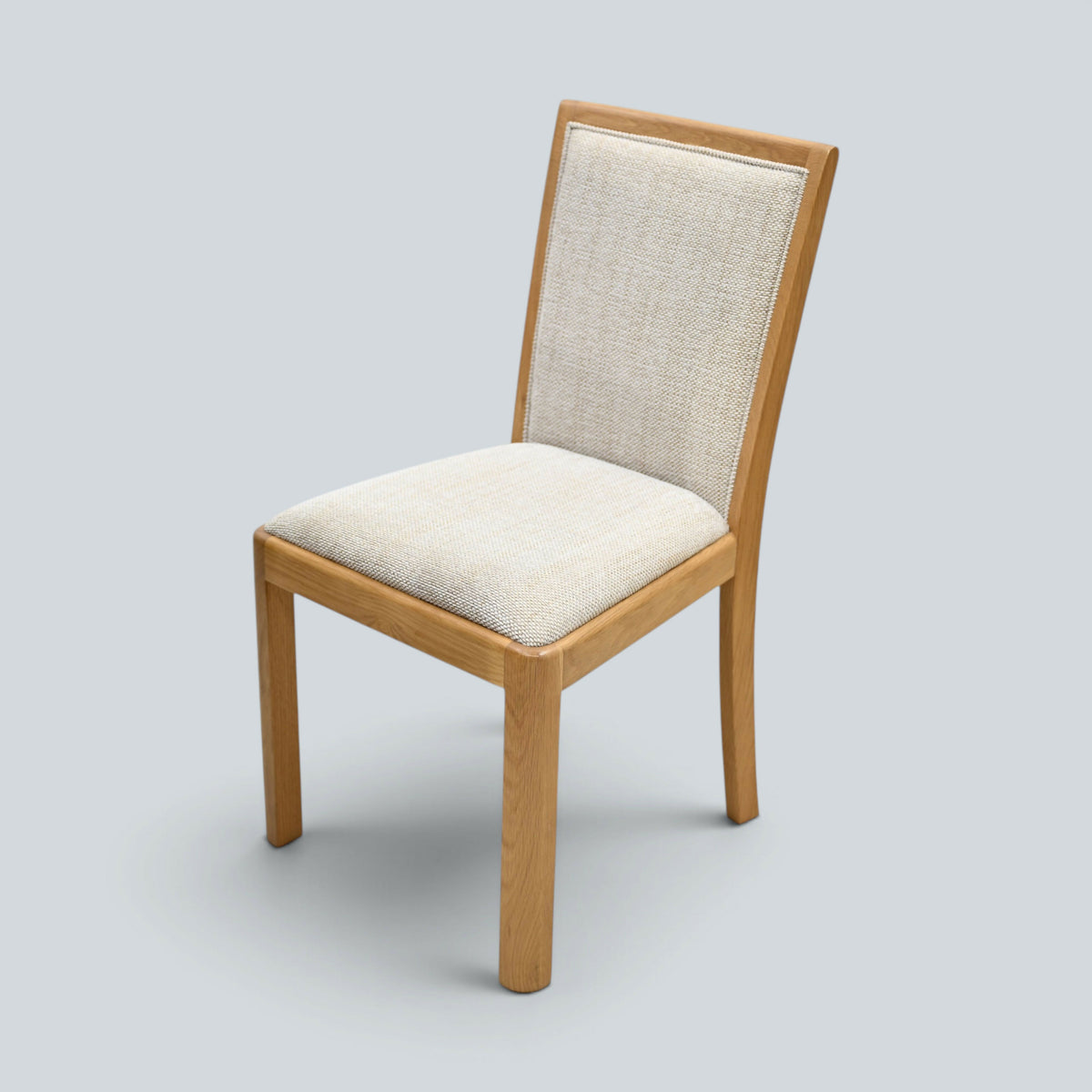 6 Oak Dining Chairs Beige Fleck Upholstery EXC Very Clean FREE UK Delivery*