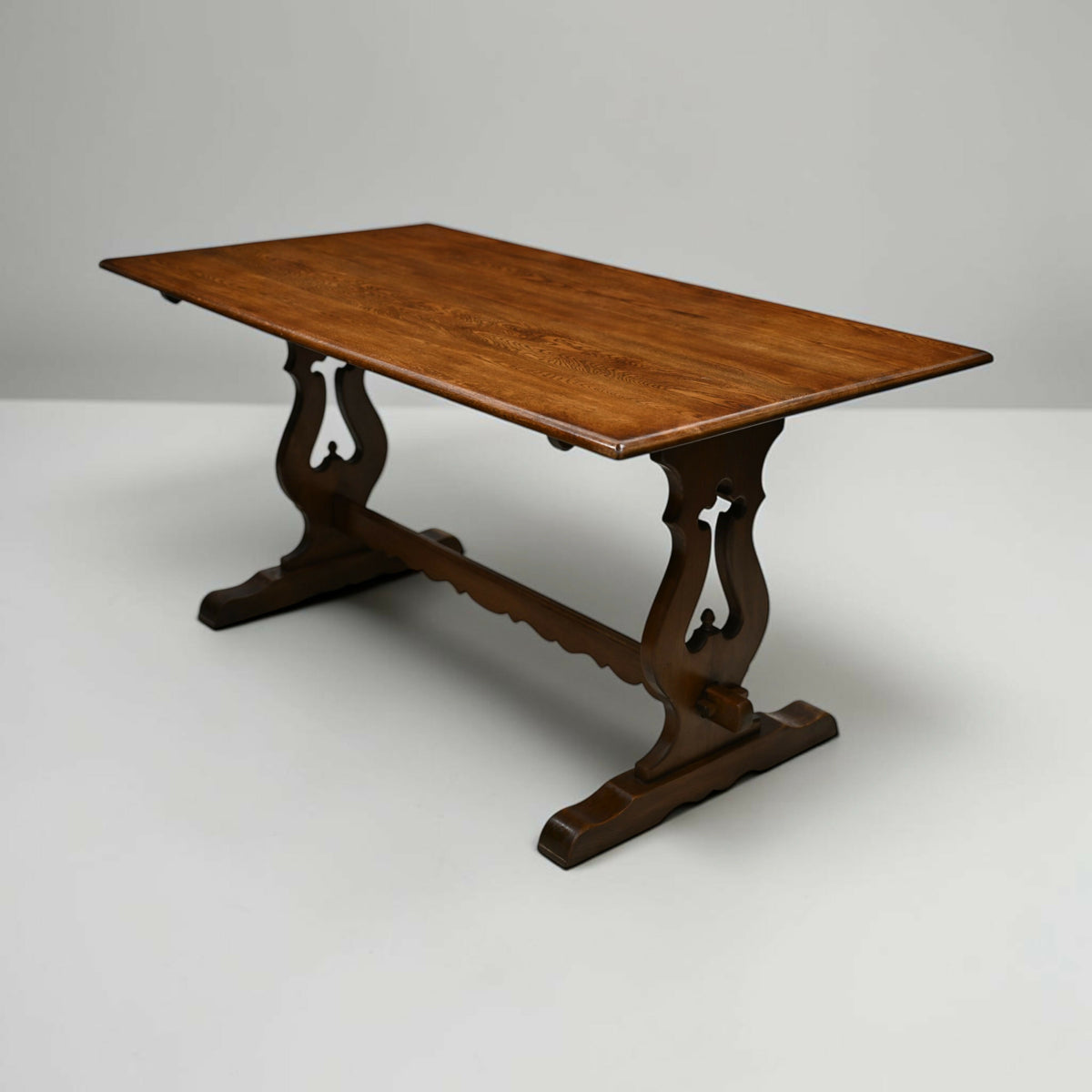 Old Charm Oak Dining Table Light Oak Finish Refectory Plank Top FREE UK Delivery
