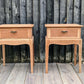 Stag minstrel bedside tables/ Pair vintage retro bedside cabinets/ weathered wood bedside tables/Stag bedroom furniture